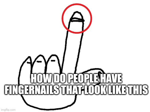 Also, don't you DARE say it | HOW DO PEOPLE HAVE FINGERNAILS THAT LOOK LIKE THIS | made w/ Imgflip meme maker