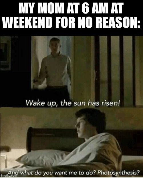 sherlock | MY MOM AT 6 AM AT WEEKEND FOR NO REASON: | image tagged in sherlock | made w/ Imgflip meme maker