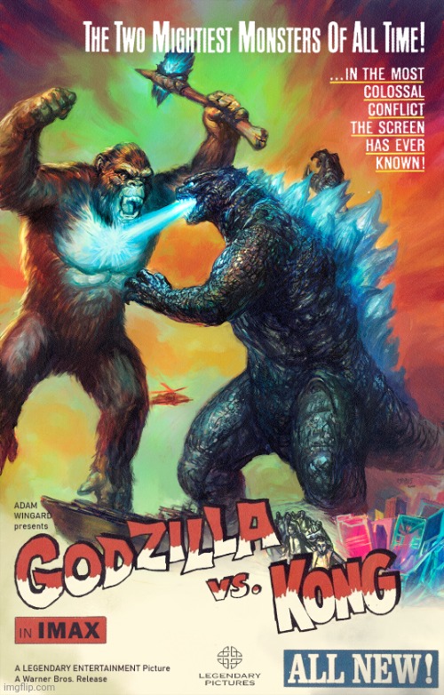 What if there was a poster based on 1962's King Kong vs Godzilla (Art by maristane) | made w/ Imgflip meme maker