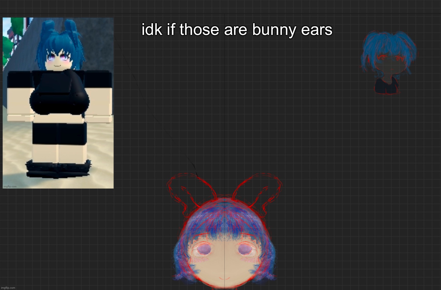 her boojbs are huge | idk if those are bunny ears | made w/ Imgflip meme maker