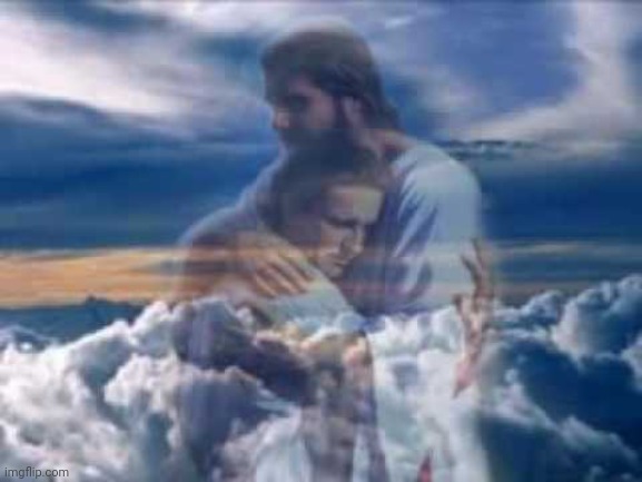 Jesus Christ Hugging someone | image tagged in jesus christ hugging someone | made w/ Imgflip meme maker
