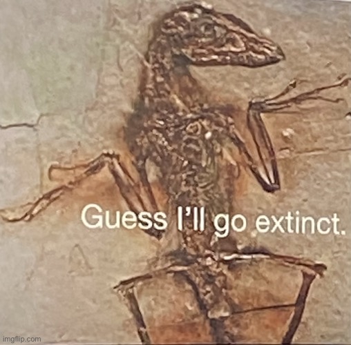 Guess I’ll go extinct | image tagged in guess i ll go extinct | made w/ Imgflip meme maker