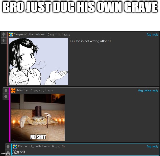 BRO JUST DUG HIS OWN GRAVE | made w/ Imgflip meme maker