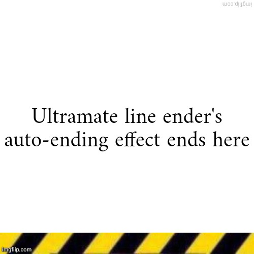 Blank line thing | Ultramate line ender's auto-ending effect ends here | image tagged in blank line thing | made w/ Imgflip meme maker