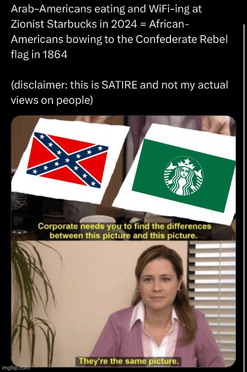 They're the same, amirite? | image tagged in confederate flag,starbucks | made w/ Imgflip meme maker