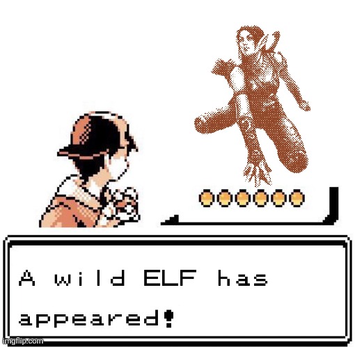 image tagged in pokemon appears,wild elf | made w/ Imgflip meme maker