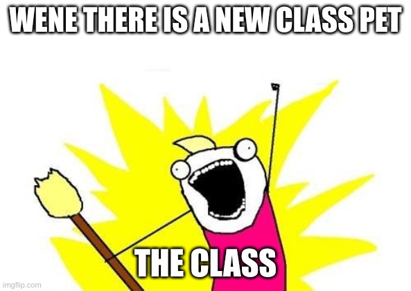 X All The Y | WENE THERE IS A NEW CLASS PET; THE CLASS | image tagged in memes,x all the y | made w/ Imgflip meme maker