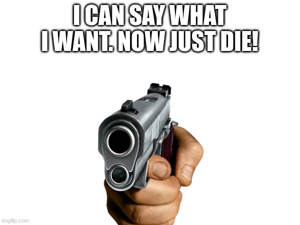 I CAN SAY WHAT I WANT. NOW JUST DIE! | made w/ Imgflip meme maker