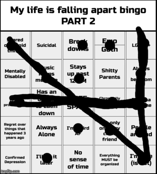 I think I'll like it here | image tagged in my life is falling apart bingo part 2 | made w/ Imgflip meme maker