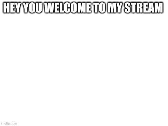 hello | HEY YOU WELCOME TO MY STREAM | image tagged in blank white template | made w/ Imgflip meme maker