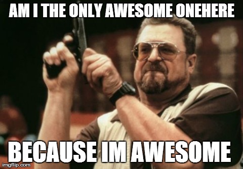 Am I The Only One Around Here Meme | AM I THE ONLY AWESOME ONEHERE BECAUSE IM AWESOME | image tagged in memes,am i the only one around here | made w/ Imgflip meme maker