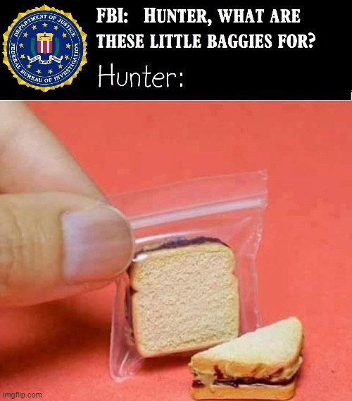 FBI questions Hunter Biden | image tagged in vince vance,hunter biden,fbi,cocaine,baggies,getting high | made w/ Imgflip meme maker