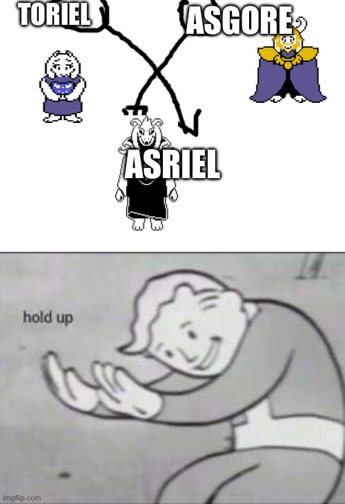 I bet you didn’t know this | TORIEL; ASGORE; ASRIEL | image tagged in fallout hold up | made w/ Imgflip meme maker