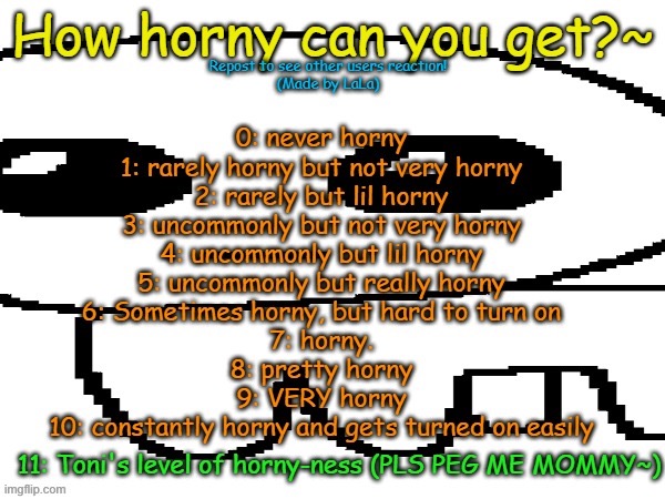 Realistically I’m like 6 or 7 | image tagged in how horny can you get | made w/ Imgflip meme maker