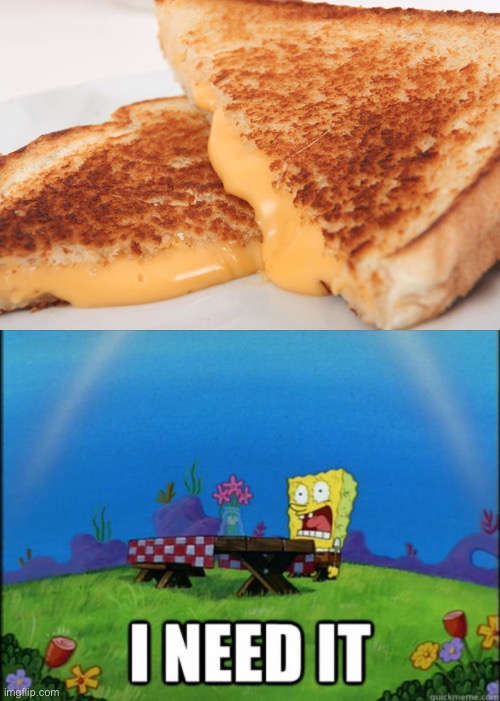 image tagged in grilled cheese,spongebob i need it | made w/ Imgflip meme maker