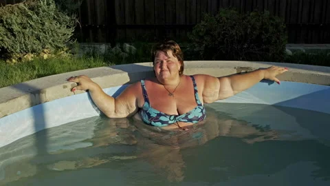 Fat Woman In Pool Blank Meme Template