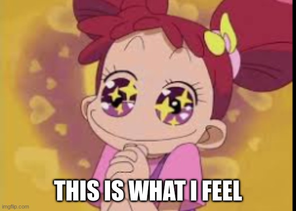 sparkly eyed doremi chan | THIS IS WHAT I FEEL | image tagged in sparkly eyed doremi chan | made w/ Imgflip meme maker