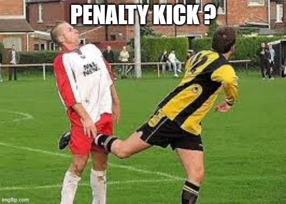 memes by Brad Is this a soccer penalty kick? humor | PENALTY KICK ? | image tagged in sports,funny,soccer,funny meme,humor | made w/ Imgflip meme maker