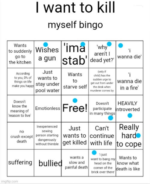 most unclear bingo i've ever read wtf | image tagged in i want to kill myself bingo | made w/ Imgflip meme maker
