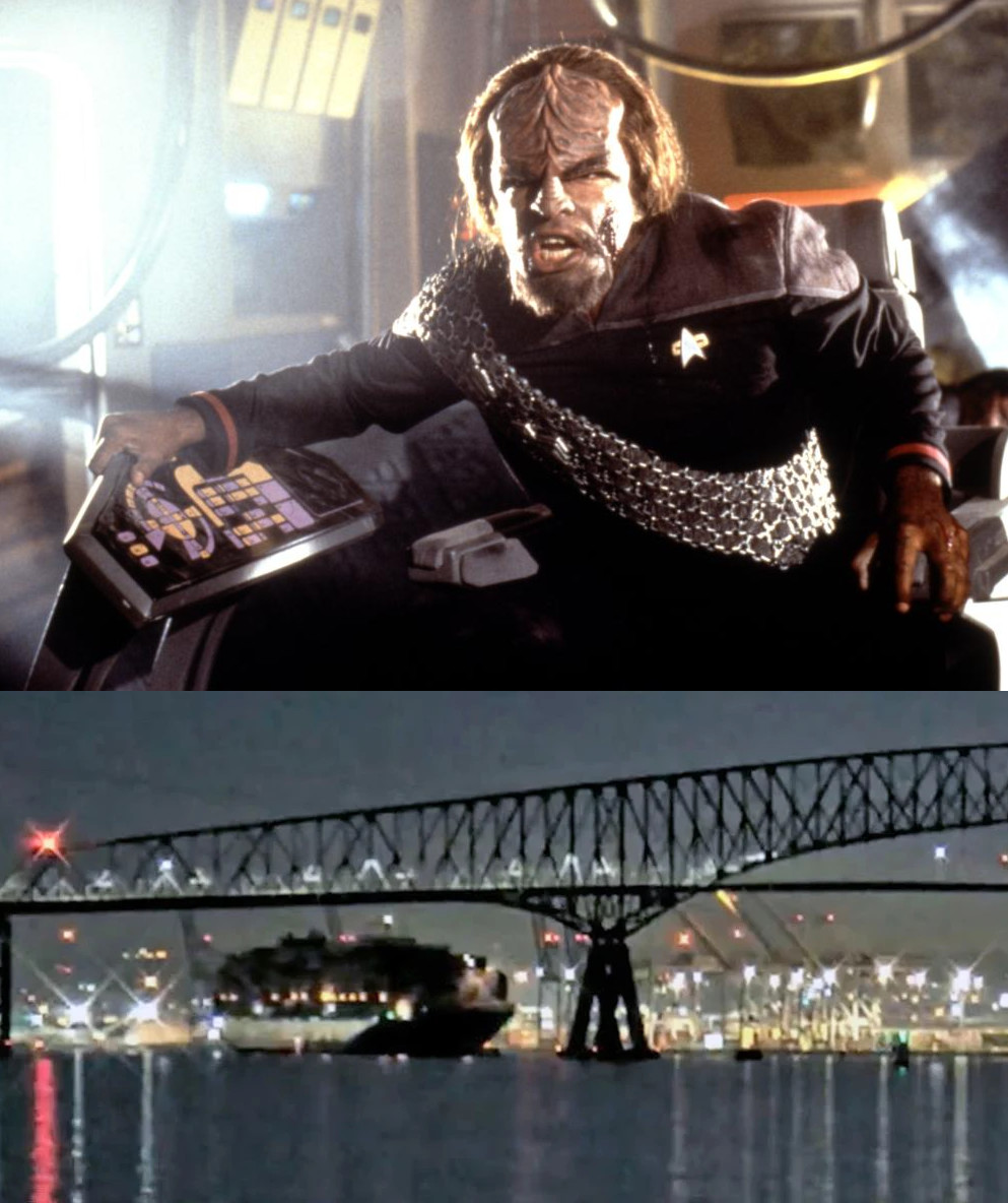 High Quality Worf Commanding Ship Baltimore Bridge Collision Template Blank Meme Template