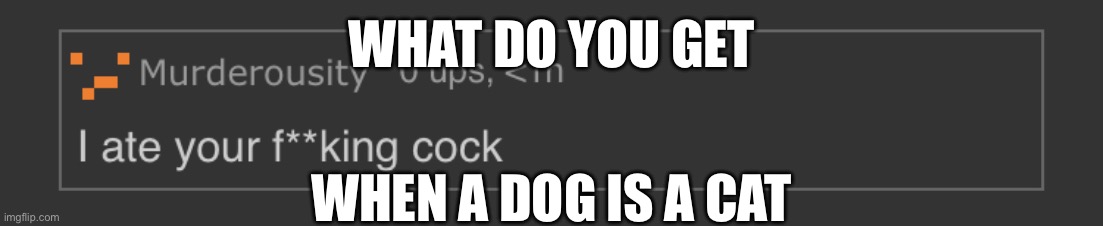 It was a tad small tho | WHAT DO YOU GET; WHEN A DOG IS A CAT | image tagged in it was a tad small tho | made w/ Imgflip meme maker