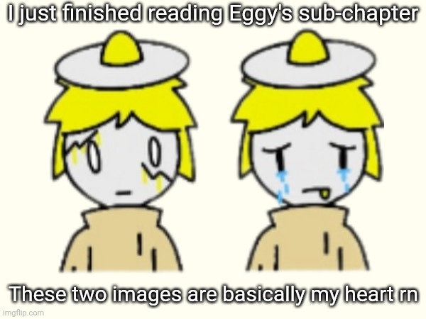 Please do not the boi | I just finished reading Eggy's sub-chapter; These two images are basically my heart rn | made w/ Imgflip meme maker