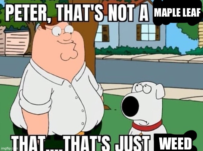 Peter, that's not a meme. | MAPLE LEAF; WEED | image tagged in peter that's not a meme | made w/ Imgflip meme maker