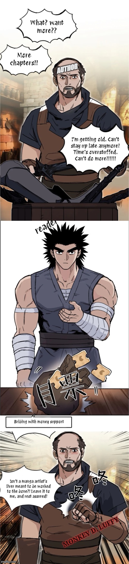 AUTHOR; MONKEY D. LUFFY | made w/ Imgflip meme maker