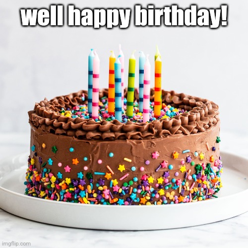 Cake | well happy birthday! | image tagged in cake | made w/ Imgflip meme maker
