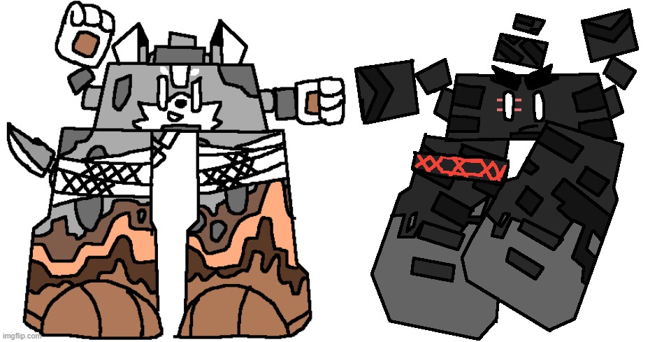 Timberwolf and Blackrock redesigns | image tagged in mascot,redesign | made w/ Imgflip meme maker