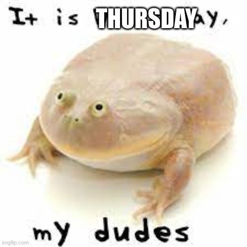 It's Thursday my dudes! | THURSDAY | image tagged in it is wendsday my dudes,thursday,true | made w/ Imgflip meme maker