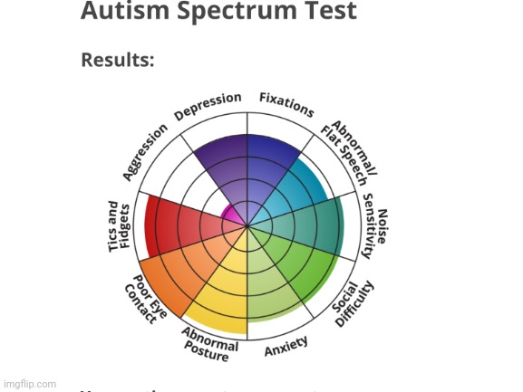 So gay even my autism test is rainbow | image tagged in blank white template | made w/ Imgflip meme maker