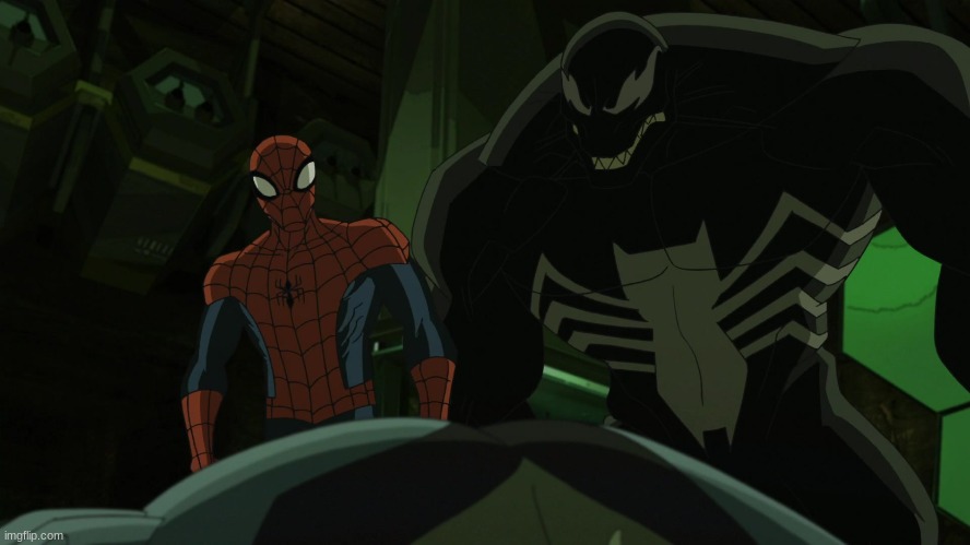 ultimate spider man and venom | image tagged in venom,spiderman | made w/ Imgflip meme maker