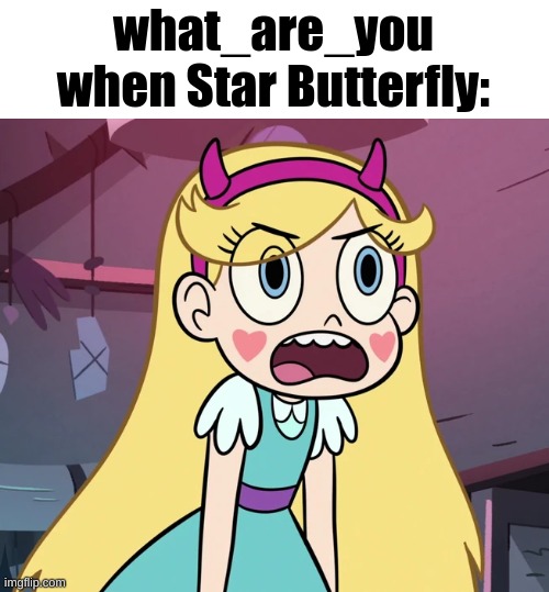 XD | what_are_you when Star Butterfly: | image tagged in star butterfly frustrated | made w/ Imgflip meme maker