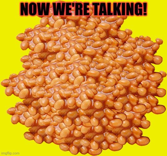 I've got no idea what's going on. | NOW WE'RE TALKING! | image tagged in envoy's favorite food,beans | made w/ Imgflip meme maker