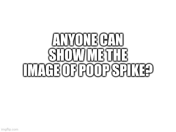 ANYONE CAN SHOW ME THE IMAGE OF POOP SPIKE? | made w/ Imgflip meme maker