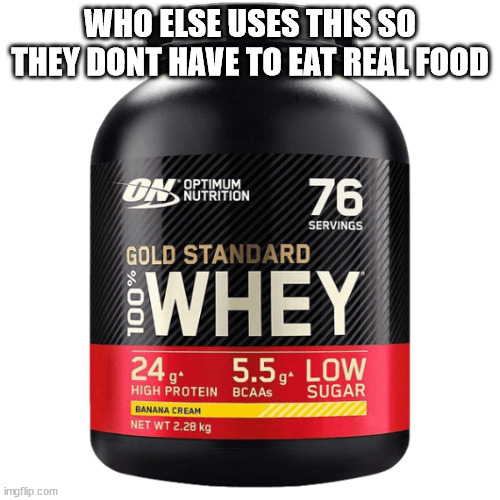 I hate the taste of some foods | WHO ELSE USES THIS SO THEY DONT HAVE TO EAT REAL FOOD | image tagged in protein pulver | made w/ Imgflip meme maker