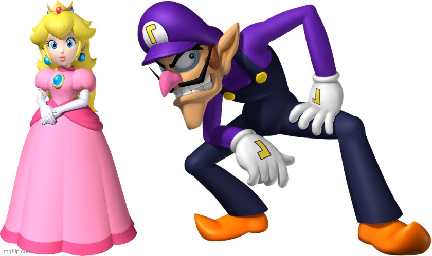 image tagged in princess peach,waluigi | made w/ Imgflip meme maker