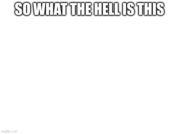 SO WHAT THE HELL IS THIS | made w/ Imgflip meme maker