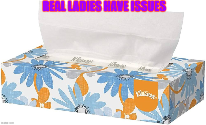 real woman have issues | REAL LADIES HAVE ISSUES | image tagged in jokes | made w/ Imgflip meme maker