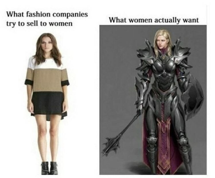 What fashion companies try to sell to women Blank Meme Template