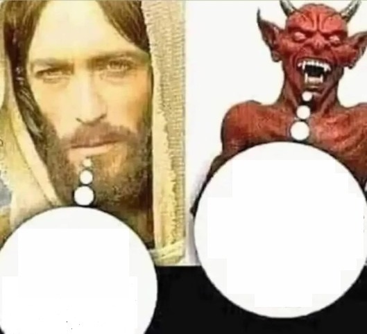 High Quality Jesus and Satan SWAP Blank Meme Template