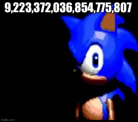 Sonic stares | 9,223,372,036,854,775,807 | image tagged in sonic stares | made w/ Imgflip meme maker