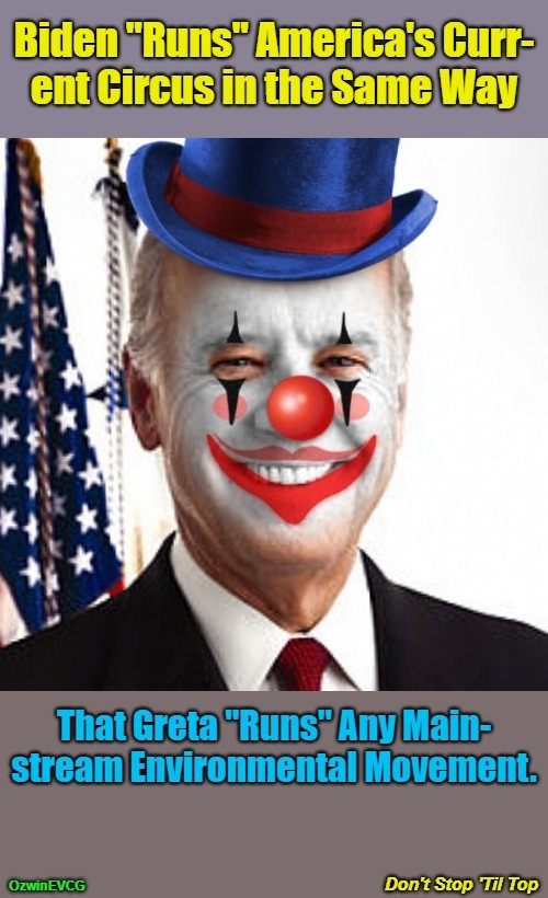 Don't Stop 'Til Top | image tagged in greta thunberg,flipping pyramids,joe biden,power structure,world occupied,clown shows | made w/ Imgflip meme maker