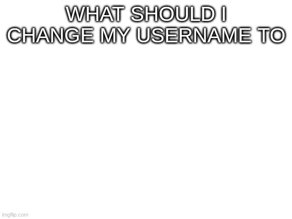 WHAT SHOULD I CHANGE MY USERNAME TO | image tagged in n | made w/ Imgflip meme maker