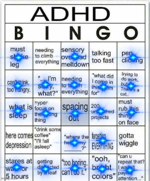 My brother be like | image tagged in adhd bingo | made w/ Imgflip meme maker