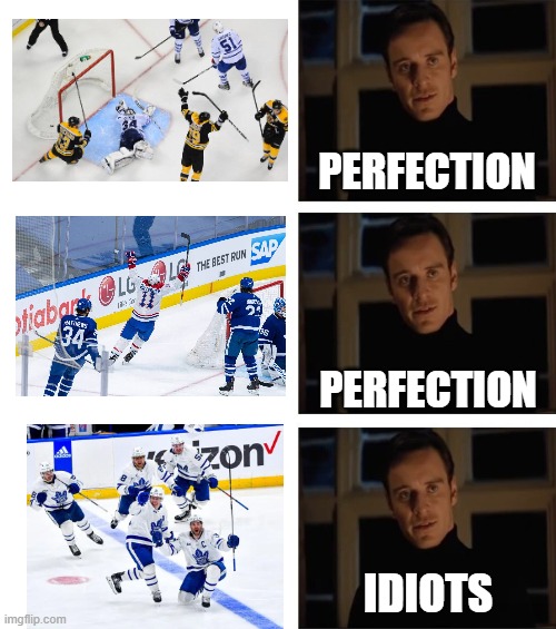 I'm surprised I haven't seen this from Leaf Haters. | PERFECTION; PERFECTION; IDIOTS | image tagged in michael fassbender perfection | made w/ Imgflip meme maker