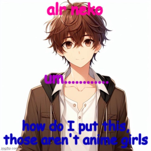 Silly_Neko according to AI | alr neko; um............ how do I put this, those aren't anime girls | image tagged in silly_neko according to ai | made w/ Imgflip meme maker