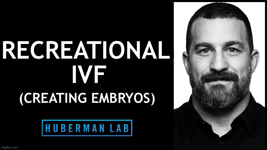 Huberman Lab | RECREATIONAL 
IVF; (CREATING EMBRYOS) | image tagged in huberman lab | made w/ Imgflip meme maker