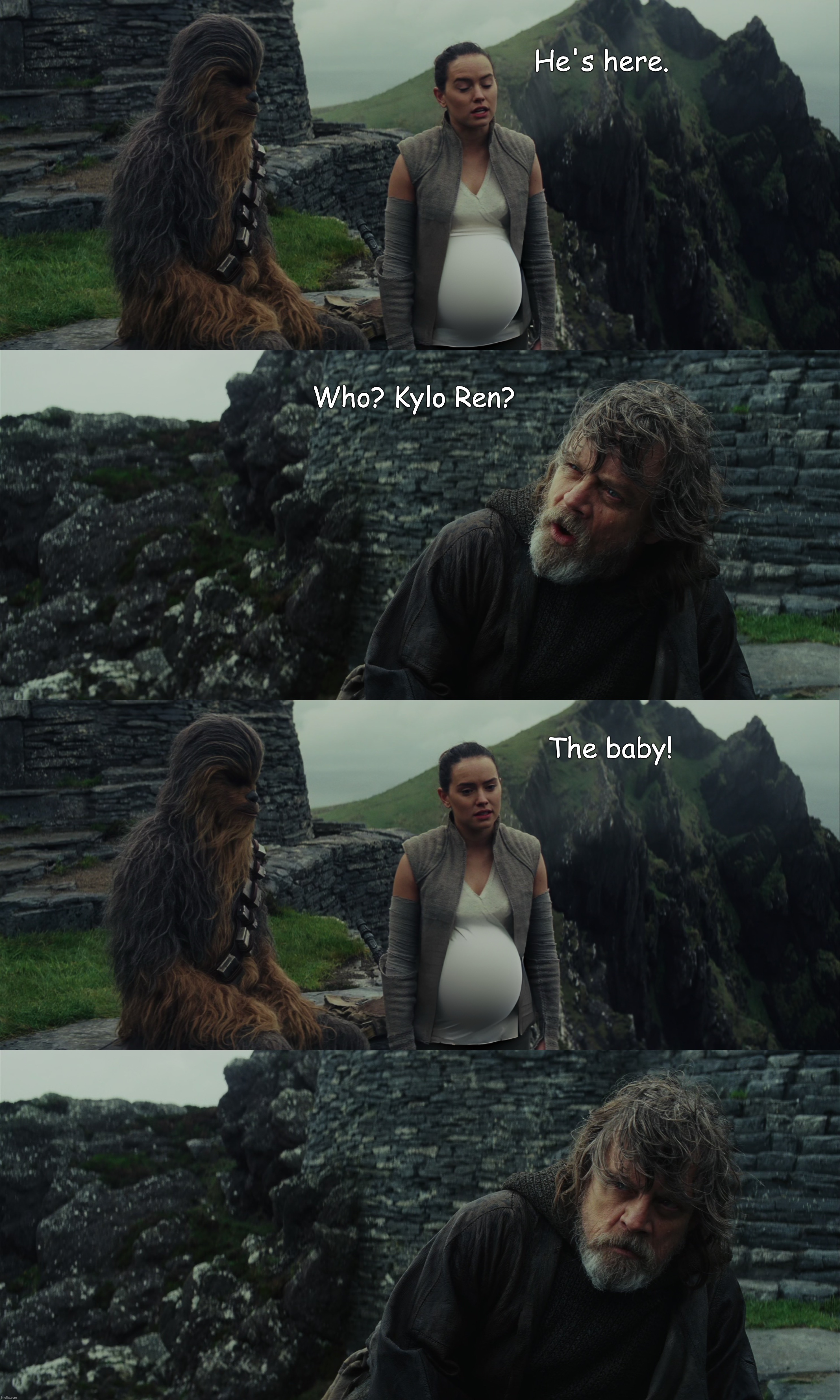 Image tagged in pregnant rey,luke skywalker - Imgflip